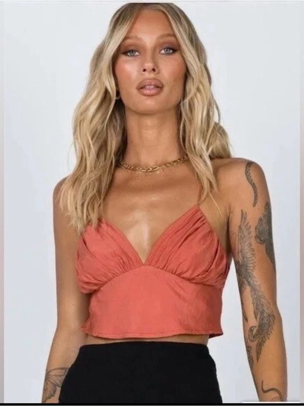 Princess Polly Rust Cropped V-Neck Cami